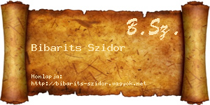 Bibarits Szidor névjegykártya